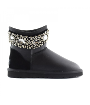Угги UGG Jimmy Choo Crystals Metallic Black со стразами