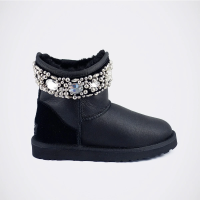 Женские полусапожки UGG Jimmy Choo Crystals Metallic Black черные