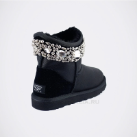 Женские полусапожки UGG Jimmy Choo Crystals Metallic Black черные