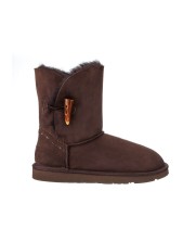 Угги женские Ugg Australia Bailey Keely с пуговицей шоколадные