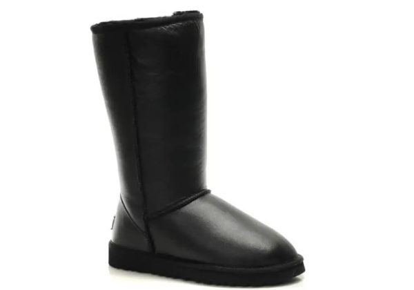 Женские угги Classic Tall II Boot Leather высокие черные