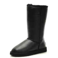 Женские угги Classic Tall II Boot Leather высокие черные